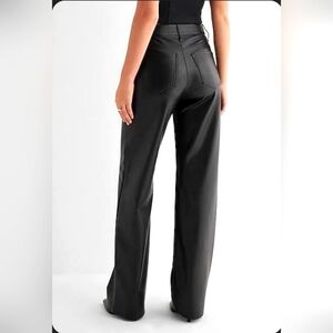 Express Women's High Waisted Faux Leather Palazzo Pants